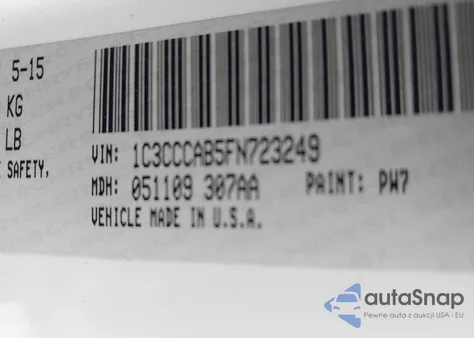 2015 Chrysler 200 Limited из США, поврежденный, VIN 1C3CCCAB5FN723249